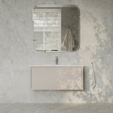 Amelia Fluted Matt Cream White Vanity Unit with Ceramic Basin 1000mm