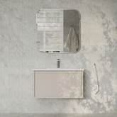 Amelia Fluted Matt Cream White Vanity Unit with Ceramic Basin 800mm