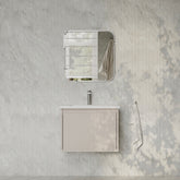 Amelia Fluted Matt Cream White Vanity Unit with Ceramic Basin 600mm