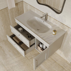 Jolene Matt White Vanity Unit with Ceramic Basin 1000mm