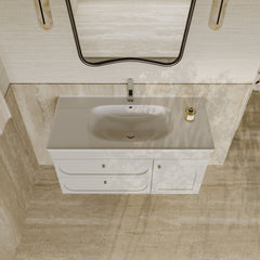 Jolene Matt White Vanity Unit with Ceramic Basin 1000mm