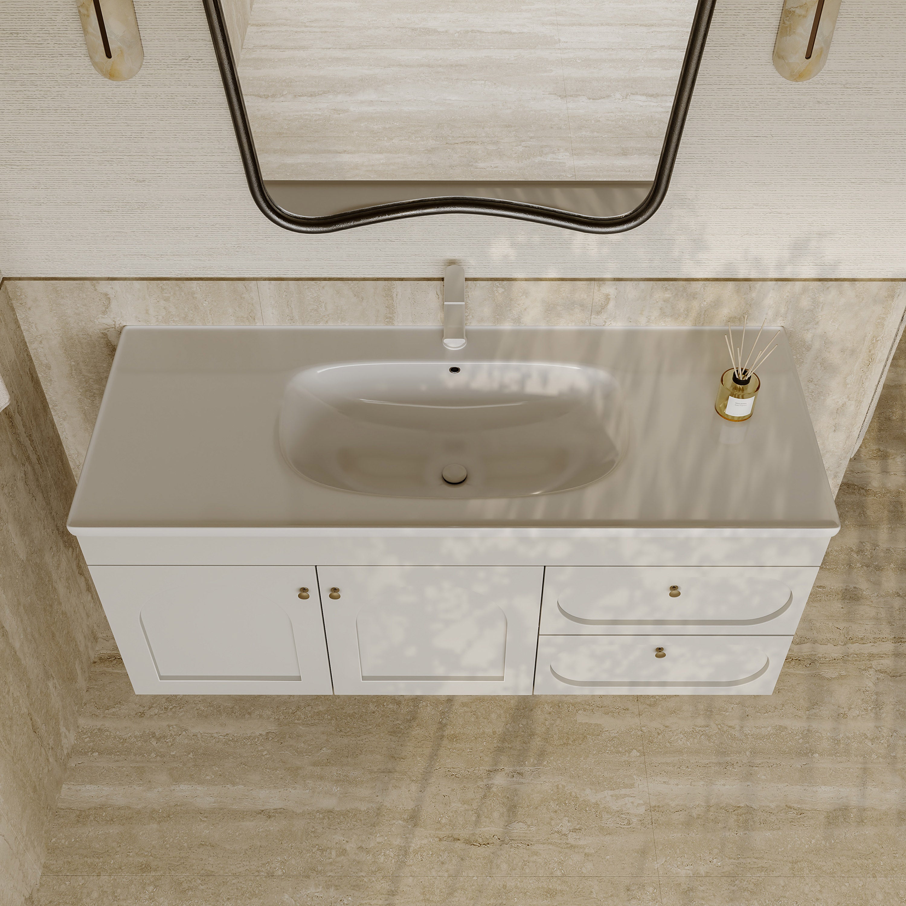 Jolene Matt White Vanity Unit with Ceramic Basin 1200mm