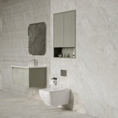 Luna Wall-Mounted Storage Cabinet with Open Shelf